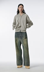 Sweatershirt / JNBY Playful Three-Dimensional Bow-Knot Hooded Loose Fit Sweatershirt