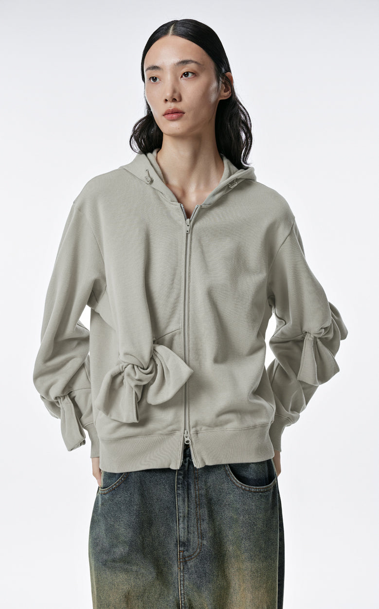 Sweatershirt / JNBY Playful Three-Dimensional Bow-Knot Hooded Loose Fit Sweatershirt