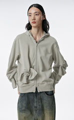 Sweatershirt / JNBY Playful Three-Dimensional Bow-Knot Hooded Loose Fit Sweatershirt