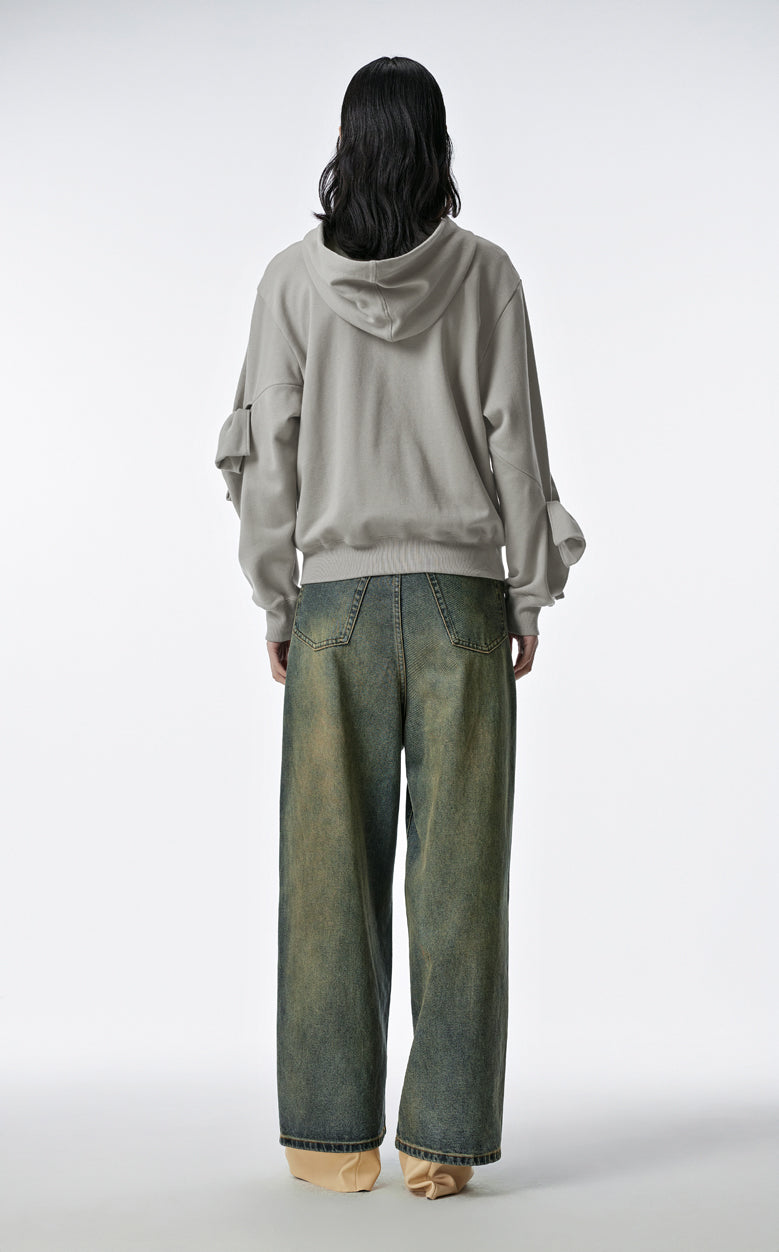 Sweatershirt / JNBY Playful Three-Dimensional Bow-Knot Hooded Loose Fit Sweatershirt