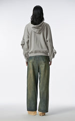 Sweatershirt / JNBY Playful Three-Dimensional Bow-Knot Hooded Loose Fit Sweatershirt