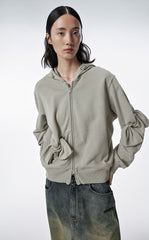 Sweatershirt / JNBY Playful Three-Dimensional Bow-Knot Hooded Loose Fit Sweatershirt