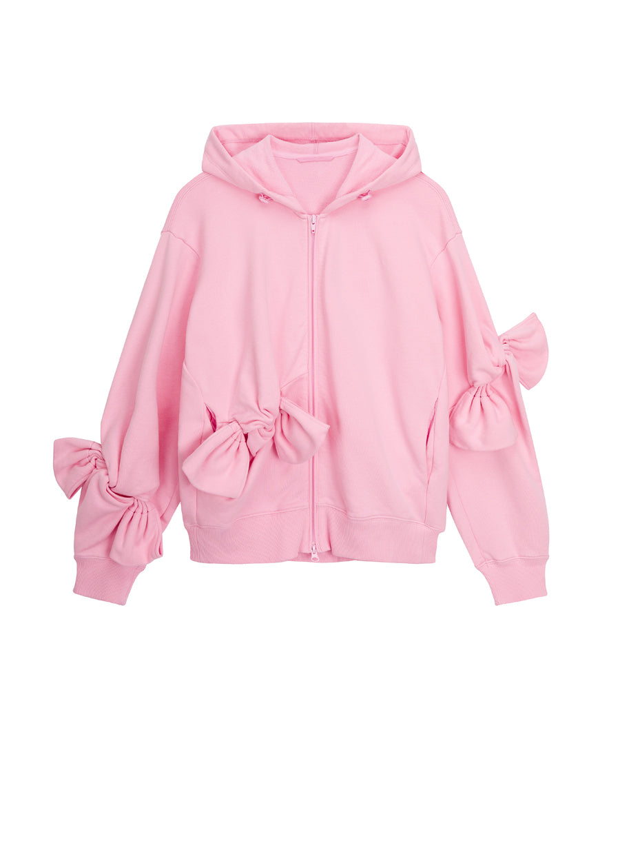 Sweatershirt / JNBY Playful Three-Dimensional Bow-Knot Hooded Loose Fit Sweatershirt