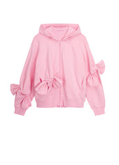 Sweatershirt / JNBY Playful Three-Dimensional Bow-Knot Hooded Loose Fit Sweatershirt