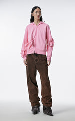 Sweatershirt / JNBY Playful Three-Dimensional Bow-Knot Hooded Loose Fit Sweatershirt