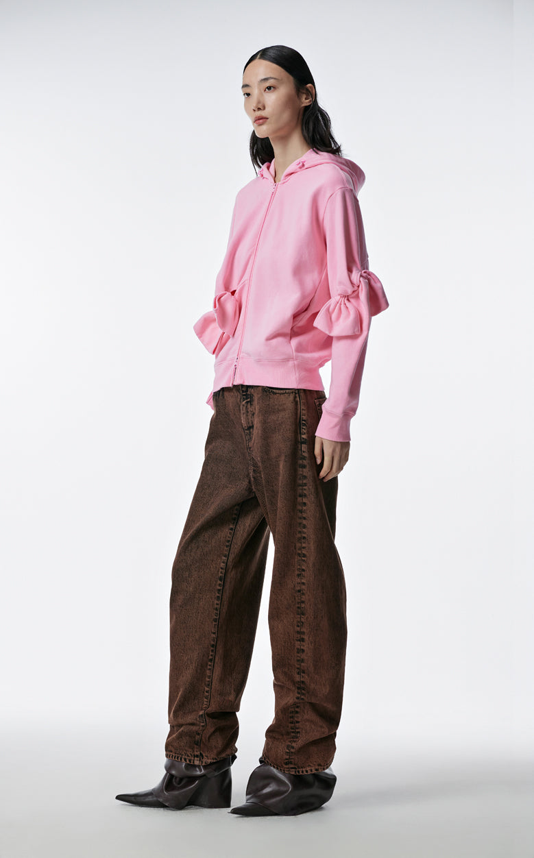 Sweatershirt / JNBY Playful Three-Dimensional Bow-Knot Hooded Loose Fit Sweatershirt