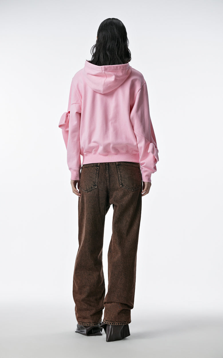 Sweatershirt / JNBY Playful Three-Dimensional Bow-Knot Hooded Loose Fit Sweatershirt