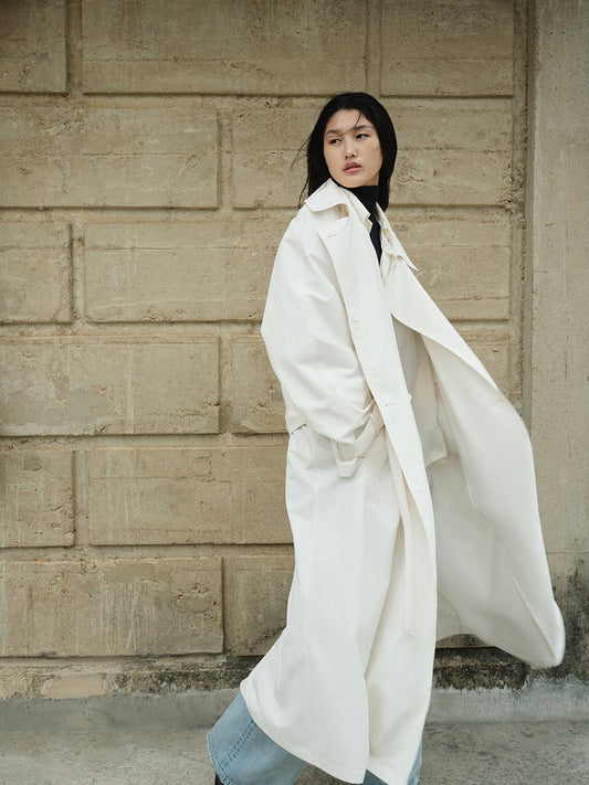 Coat / JNBY Solid Long Trench Coat