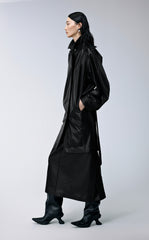 Coat / JNBY Polyurethane Leather Long Coat
