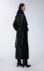 Coat / JNBY Polyurethane Leather Long Coat