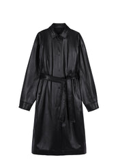Coat / JNBY Polyurethane Leather Long Coat
