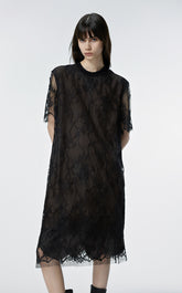 Dress / JNBY Relaxed Crew-neck Lace Midi Dress