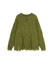 Sweater / JNBY Relaxed V-neck Sweater in Twist Knit