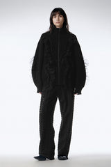 Sweater / JNBY Relaxed Wool Cardigan in Mesh Design