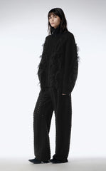 Sweater / JNBY Relaxed Wool Cardigan in Mesh Design