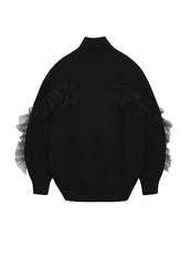 Sweater / JNBY Relaxed Wool Cardigan in Mesh Design