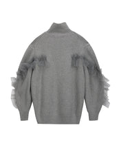 Sweater / JNBY Relaxed Wool Cardigan in Mesh Design