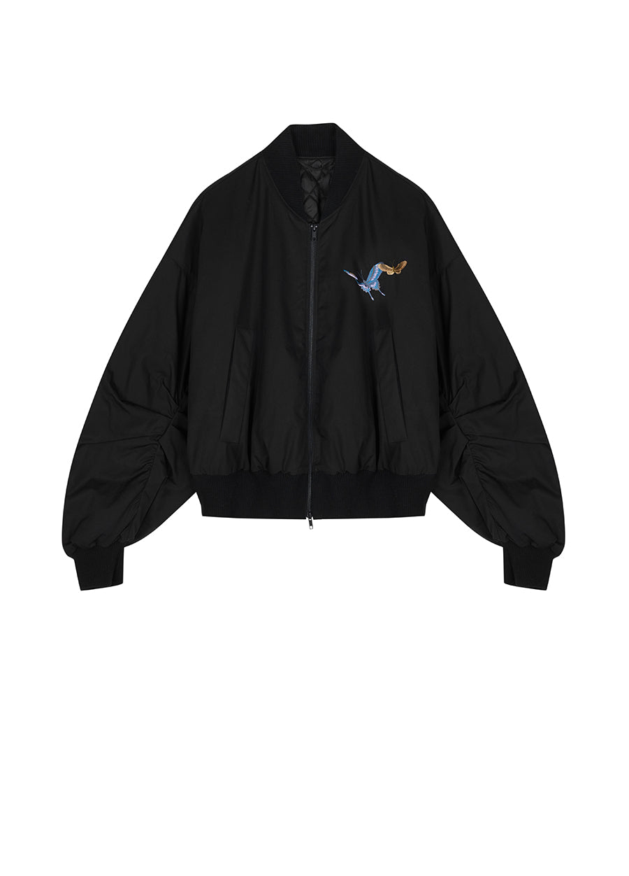 Coat / Su Embroidery X JNBY Cotton Bomber Jacket in Butterfly Pattern
