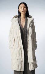 Coat / JNBY Knee-length Asymmetric Hooded Down Coat
