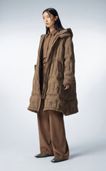 Coat / JNBY Knee-length Asymmetric Hooded Down Coat