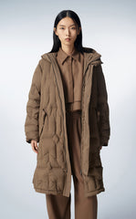 Coat / JNBY Knee-length Asymmetric Hooded Down Coat