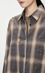 Shirt / JNBY Butterfly Pattern Plaid Shirt