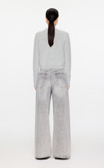 Sweater / JNBY Cropped Rabbit Fur-Wool Cardigan