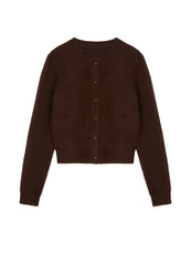 Sweater / JNBY Cropped Rabbit Fur-Wool Cardigan