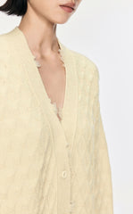 Sweater / JNBY Collarless Loose Mid-Length Cardigan