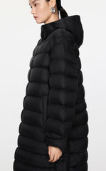 Coat / JNBY Relaxed H-Shape Mid-Length Hooded Down Jacket