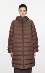 Coat / JNBY Relaxed H-Shape Mid-Length Hooded Down Jacket