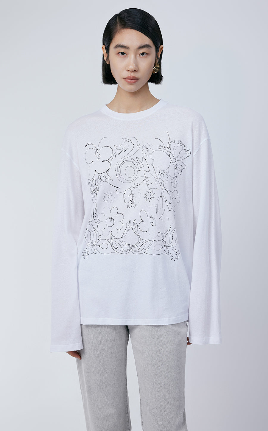T-shirt / (ESG) JNBY Long-sleeve T-shirt in Floral Pattern£¨Spring 24£©