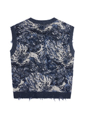 Vest / JNBY Peony Jacquard V-neck Vest