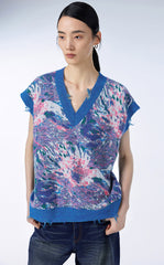 Vest / JNBY Peony Jacquard V-neck Vest