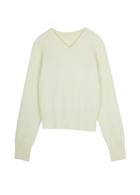 Sweater / JNBY V-neck Ribbed-hem Sweater