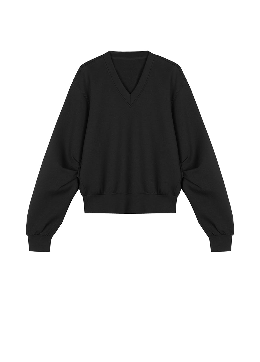 Sweatershirt / JNBY V-neck Cotton-blend Lyocell Sweatershirt£¨Spring 24£©