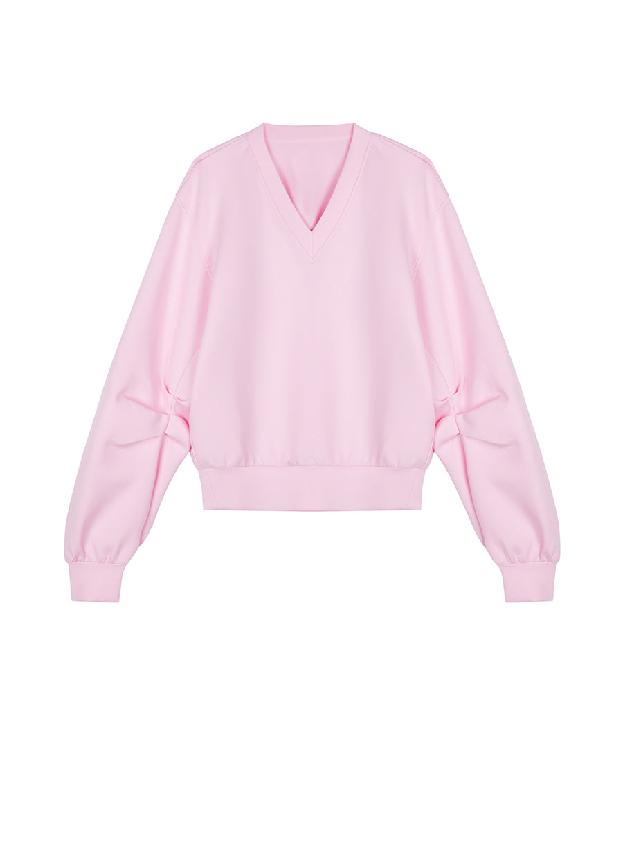 Sweatershirt / JNBY V-neck Cotton-blend Lyocell Sweatershirt£¨Spring 24£©