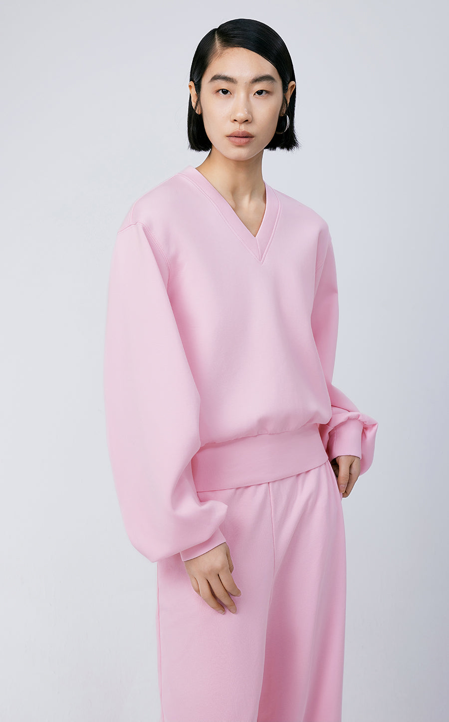 Sweatershirt / JNBY V-neck Cotton-blend Lyocell Sweatershirt£¨Spring 24£©