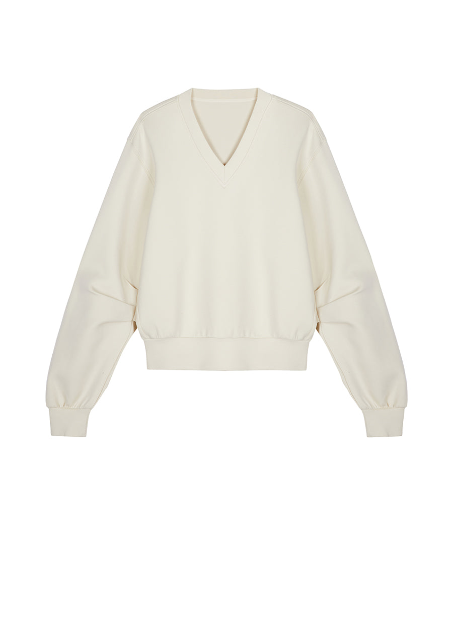 Sweatershirt / JNBY V-neck Cotton-blend Lyocell Sweatershirt£¨Spring 24£©