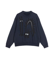 Sweatershirt / JNBY Graphic Pattern Oversized Sweatershirt