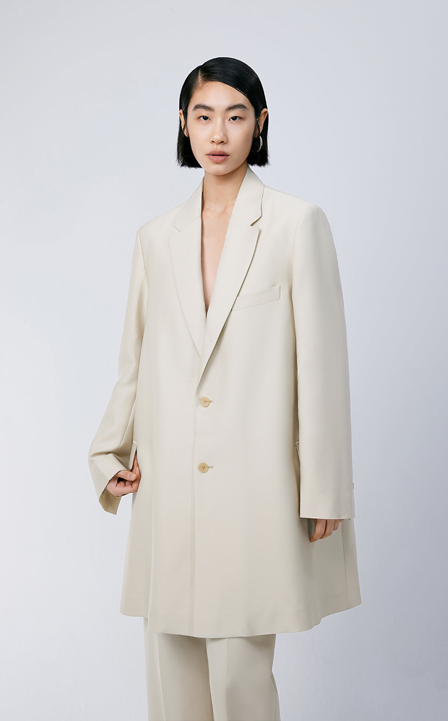 Coat / JNBY Wool-blend Silk Trench Coat£¨Spring 24£©