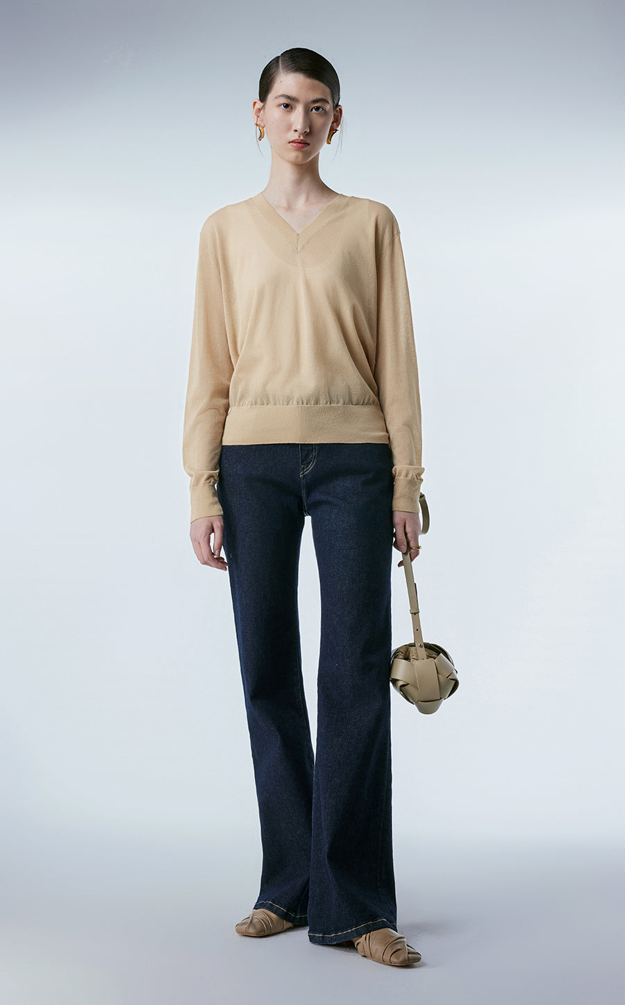 Sweater / JNBY V-neck Cotton-nylon Sweater