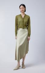 Sweater / JNBY V-neck Cotton Cropped Cardigan