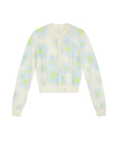 Sweater / JNBY Slim-fit Floral Prints Cropped Cardigan