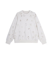 Sweatershirt / (ESG) JNBY Plum Bossom Cut-out Pullover Sweatershirt