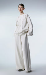 Sweatershirt / (ESG) JNBY Plum Bossom Cut-out Pullover Sweatershirt