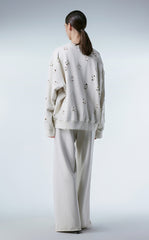 Sweatershirt / (ESG) JNBY Plum Bossom Cut-out Pullover Sweatershirt