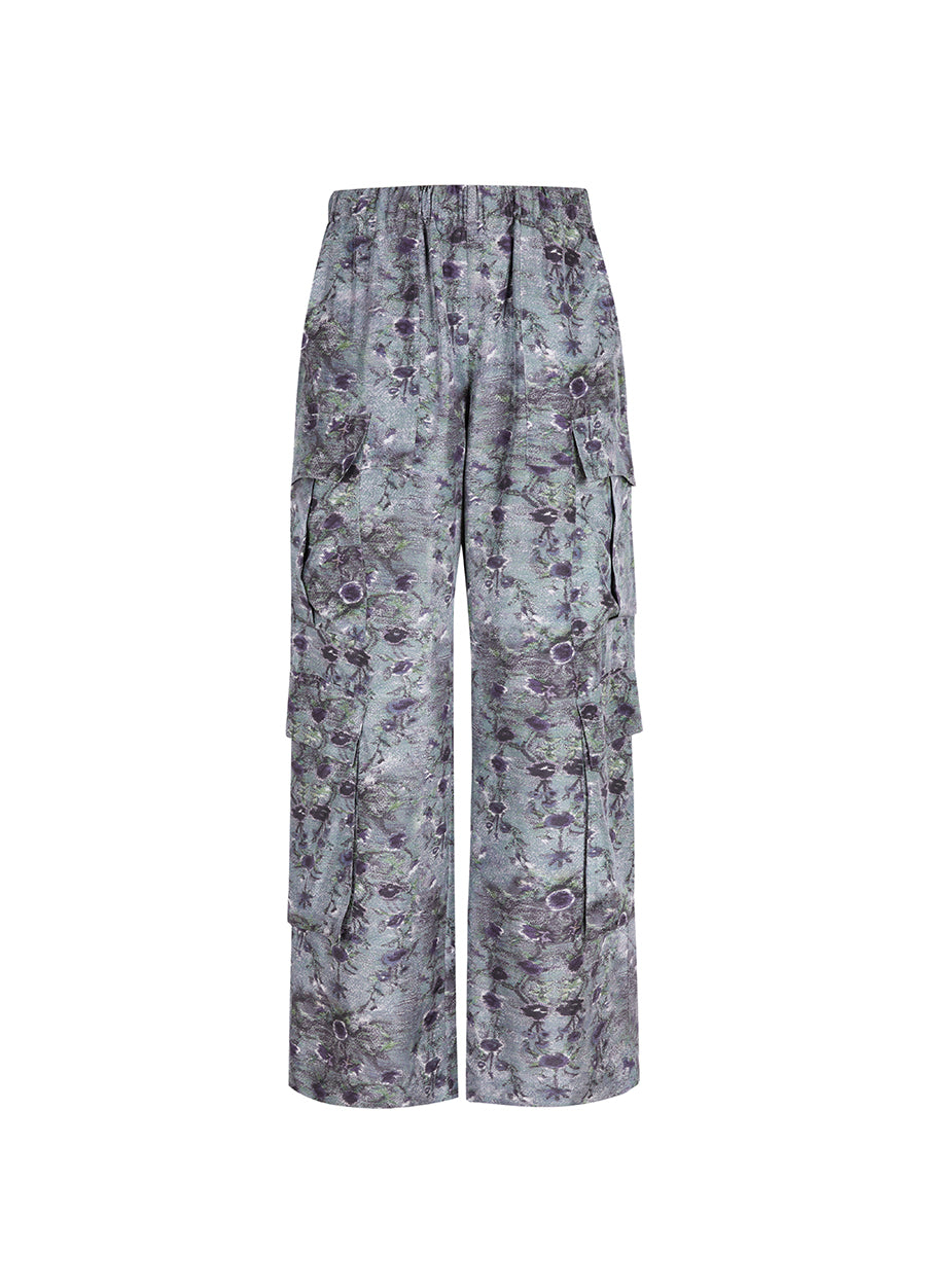 Pants / JNBY Relaxed Floral Print Silk Pants