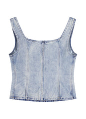 Vest / JNBY Cropped Cotton Denim Vest
