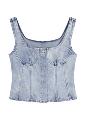 Vest / JNBY Cropped Cotton Denim Vest